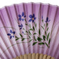 Purple Bellflower Japanese Folding Fan detail