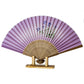Purple Bellflower Japanese Folding Fan and stand