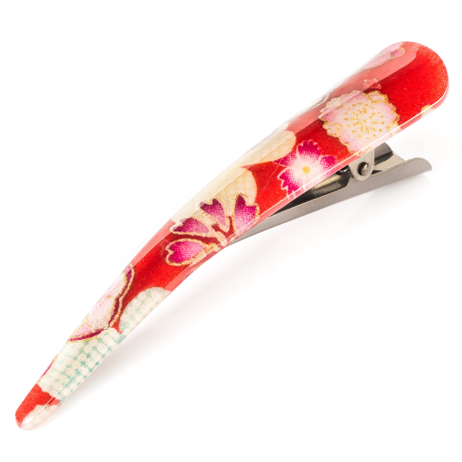 Red Cherry Blossom Japanese Hair Clip