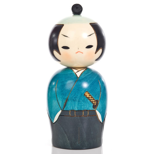 Samurai Japanese Warrior Kokeshi Doll
