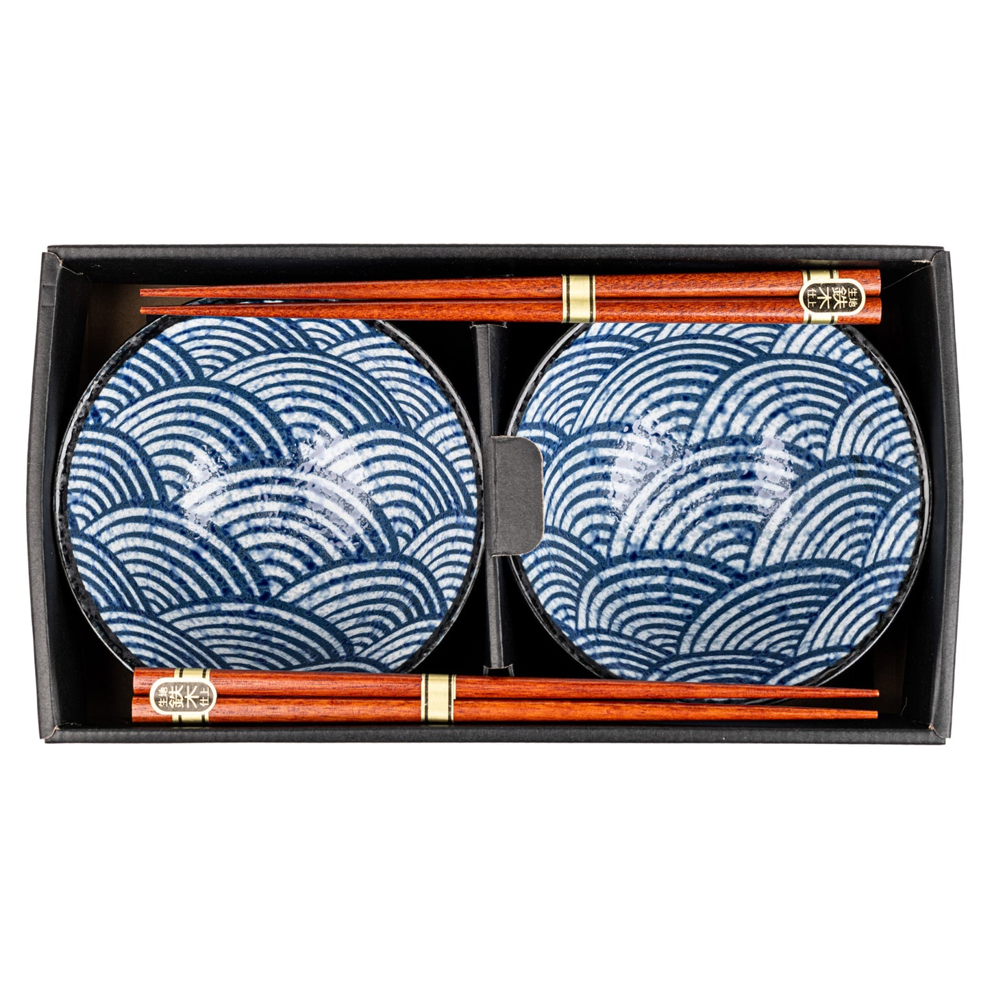 Seikaiha Ceramic Japanese Rice Bowl Set