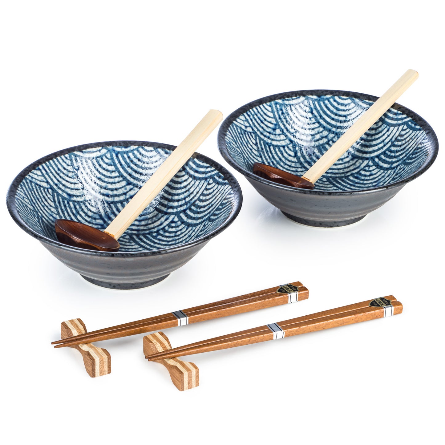 Seikaiha Japanese Ramen Noodle Bowl Set