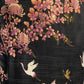 Silk Crane and Chrysanthemum Long Black Yukata