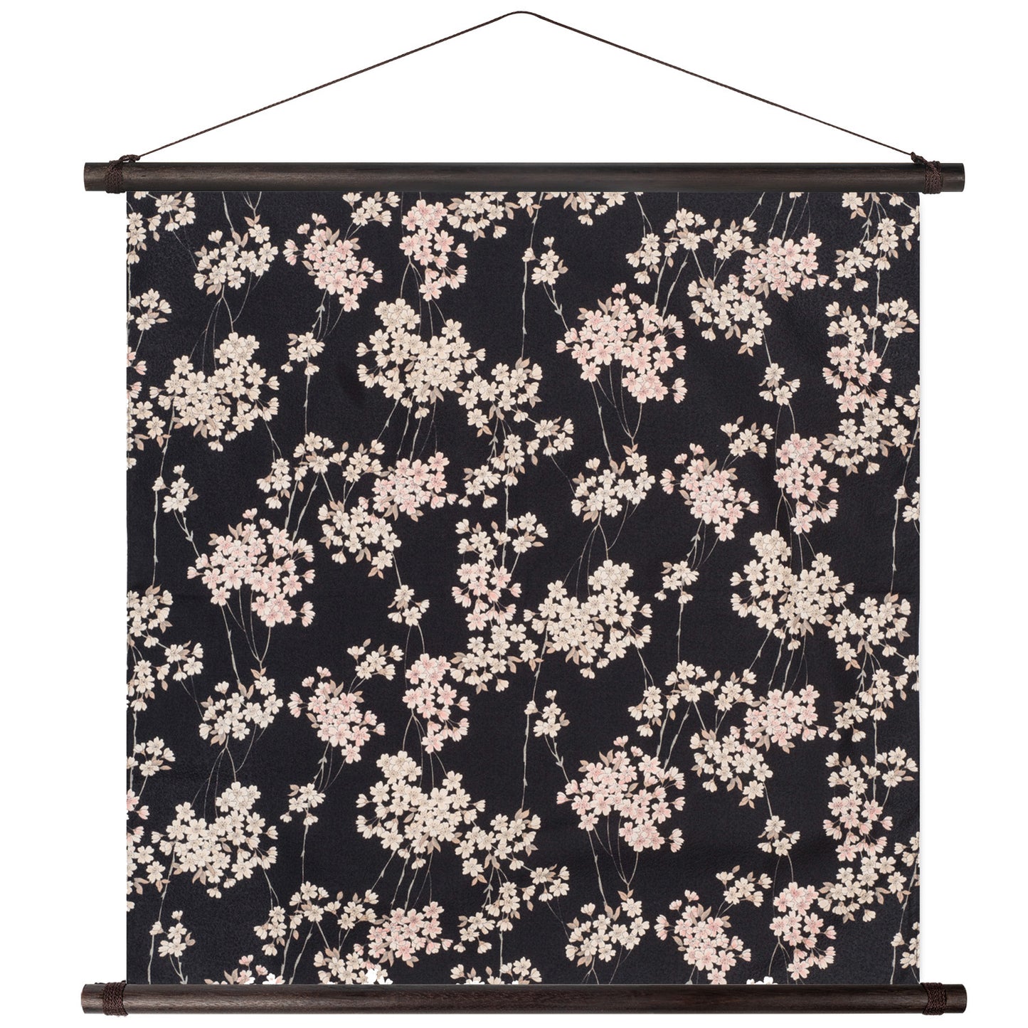 Small Black Cherry Blossom Furoshiki Japanese Tapestry