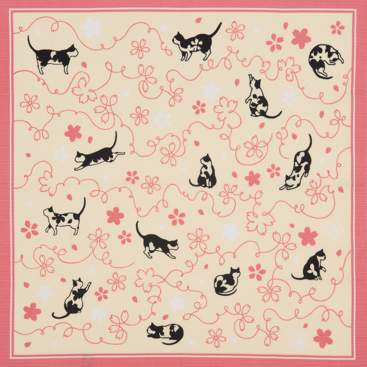 Small Pink Lucky Cat Furoshiki Japanese Tapestry
