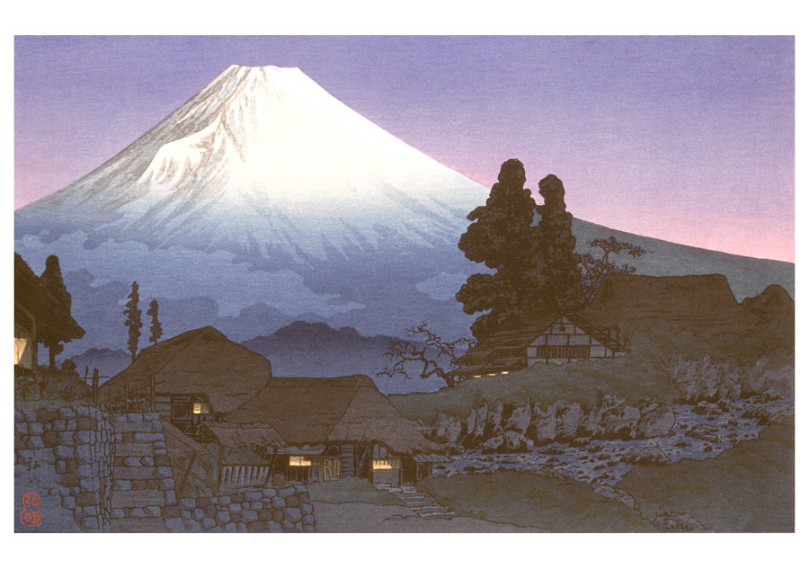 Snow Capped Mount Fuji Japanese Notecard
