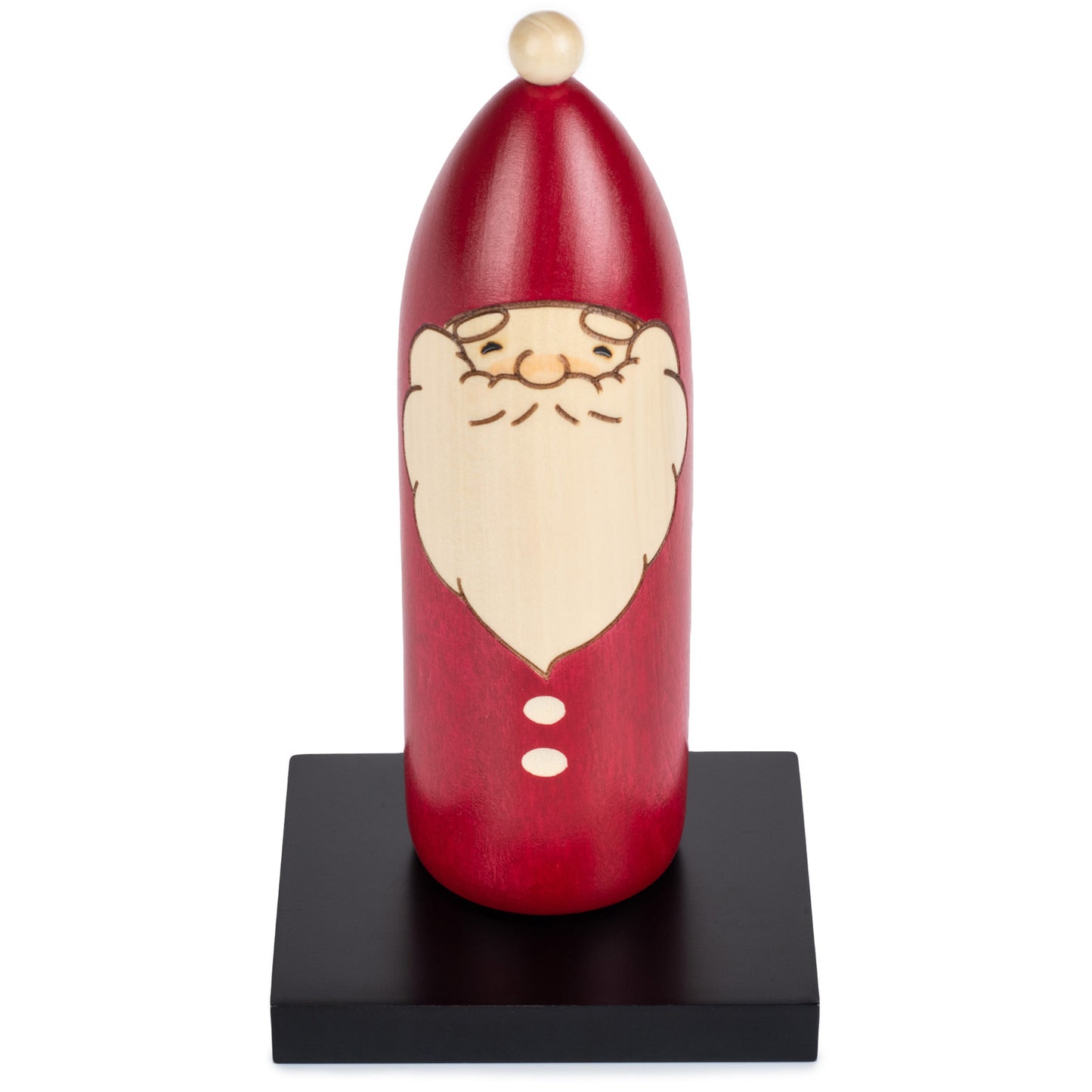 Tall Red Father Xmas Wooden Kokeshi Doll
