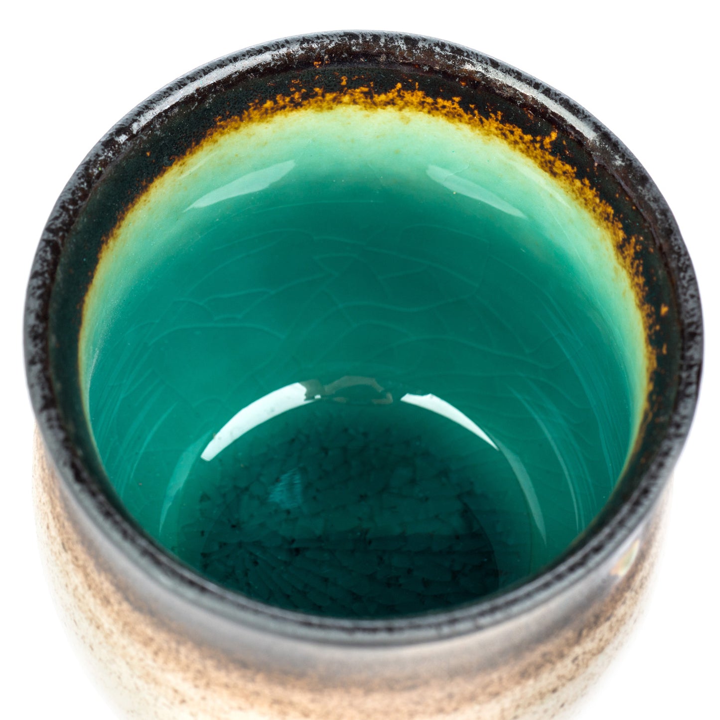 Turquoise Crackleglaze Japanese Tea Cup