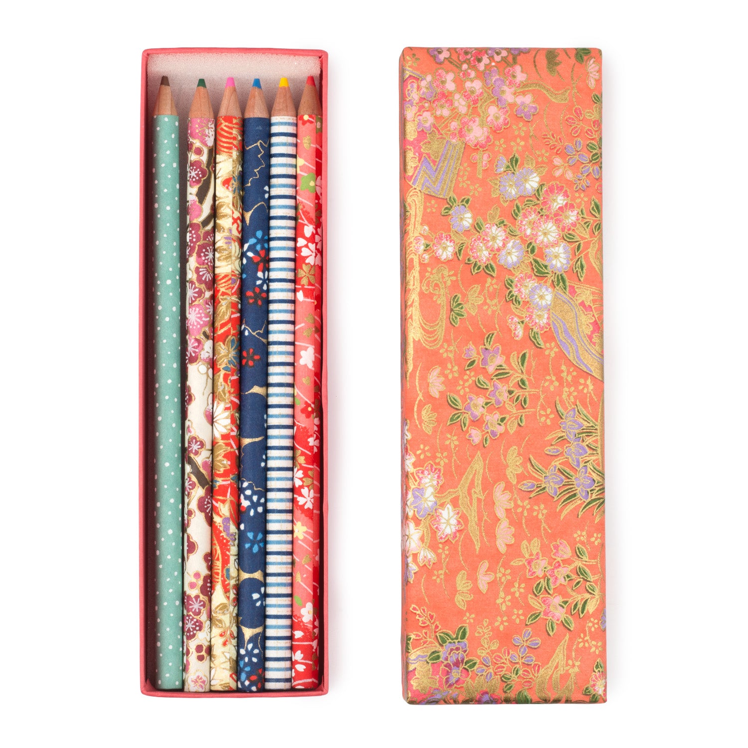 Washi Paper Coloured Japanese Pencil Box