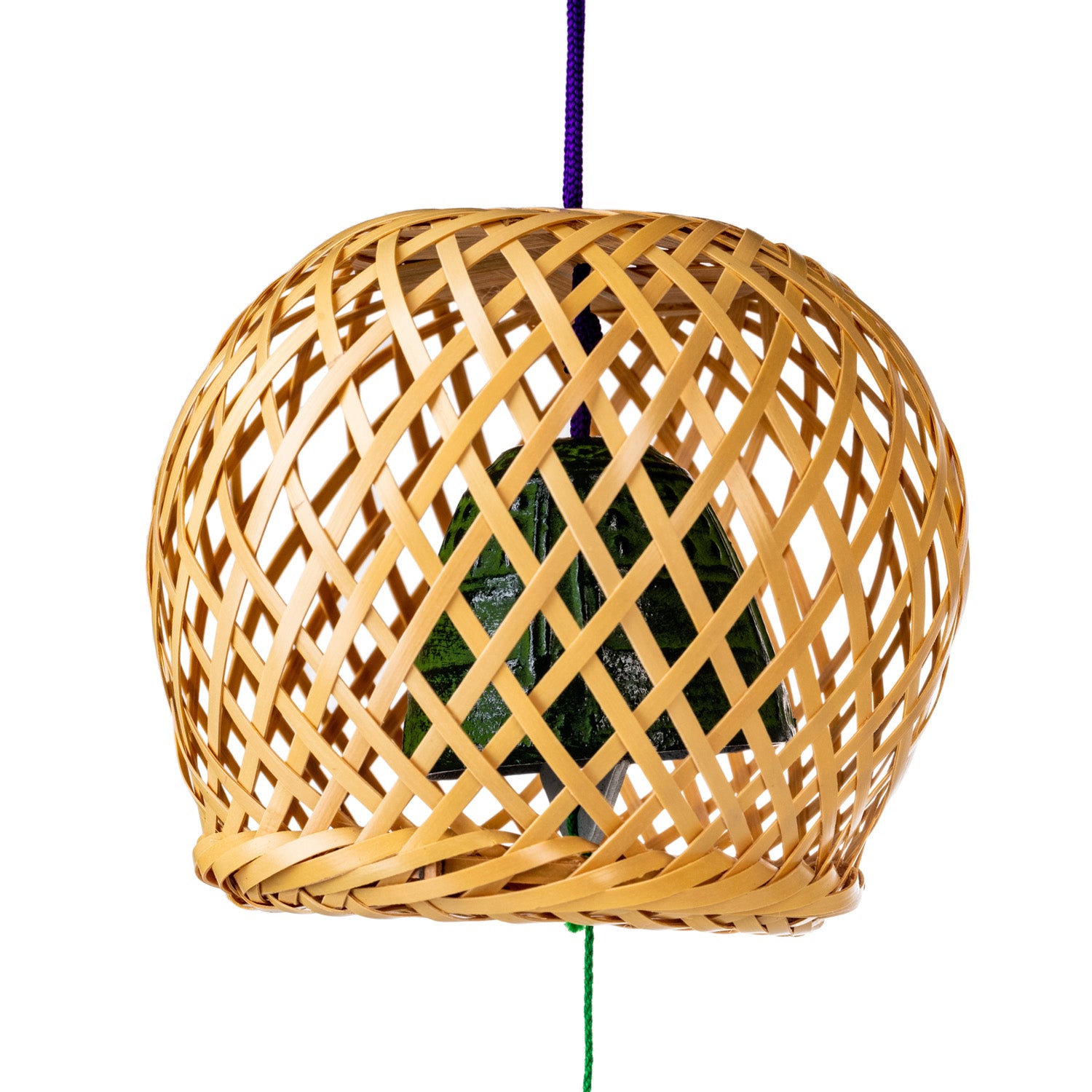 Wicker Basket and Cast Iron Japanese Windchime